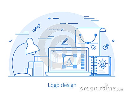 Linear Flat logo design identity website vector Vector Illustration