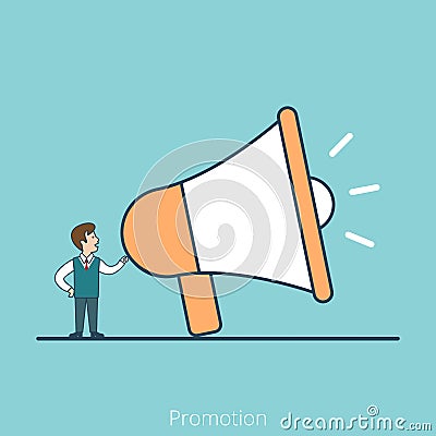 Linear Flat Promoter speaker phone vector Business Vector Illustration