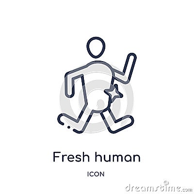 Linear fresh human icon from Feelings outline collection. Thin line fresh human vector isolated on white background. fresh human Vector Illustration
