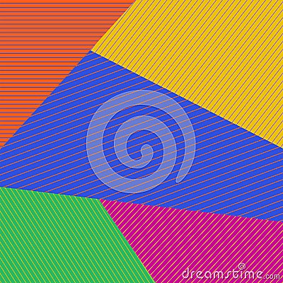 Linear Geometric Retro Color Blocks Vector Illustration