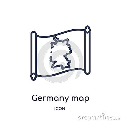 Linear germany map icon from Countrymaps outline collection. Thin line germany map vector isolated on white background. germany Vector Illustration
