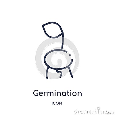 Linear germination icon from Agriculture farming and gardening outline collection. Thin line germination vector isolated on white Vector Illustration