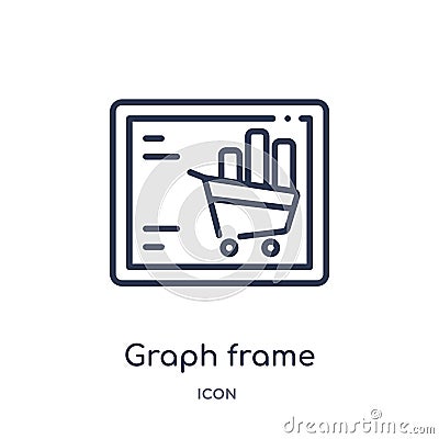 Linear graph frame icon from Commerce outline collection. Thin line graph frame icon isolated on white background. graph frame Vector Illustration