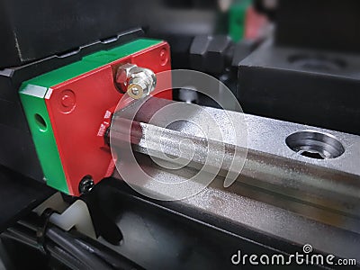 Linear Guide Rail and Block for Machinery Stock Photo