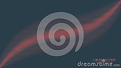 Linear Half Tone Pattern Vector Smooth Wavy Line Border Abstract Background Vector Illustration