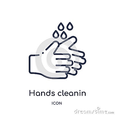 Linear hands cleanin icon from Cleaning outline collection. Thin line hands cleanin vector isolated on white background. hands Vector Illustration