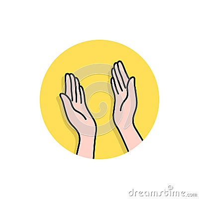 Linear hands like highfive logo Vector Illustration