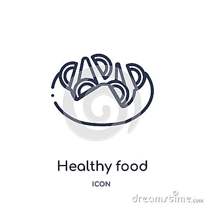 Linear healthy food icon from Food outline collection. Thin line healthy food icon isolated on white background. healthy food Vector Illustration