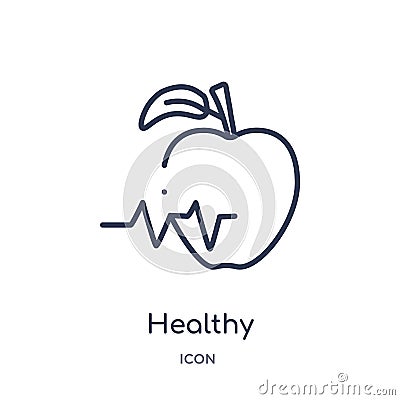 Linear healthy icon from Medical outline collection. Thin line healthy icon isolated on white background. healthy trendy Vector Illustration