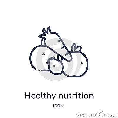 Linear healthy nutrition icon from Food outline collection. Thin line healthy nutrition icon isolated on white background. healthy Vector Illustration