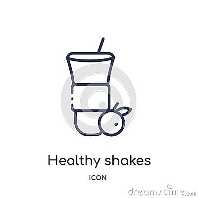 Linear healthy shakes icon from Food outline collection. Thin line healthy shakes icon isolated on white background. healthy Vector Illustration