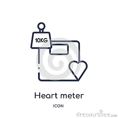 Linear heart meter icon from Measurement outline collection. Thin line heart meter icon isolated on white background. heart meter Vector Illustration