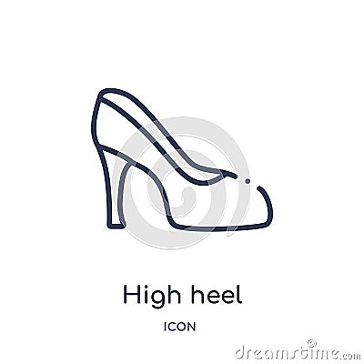 Linear high heel icon from Brazilia outline collection. Thin line high heel vector isolated on white background. high heel trendy Vector Illustration