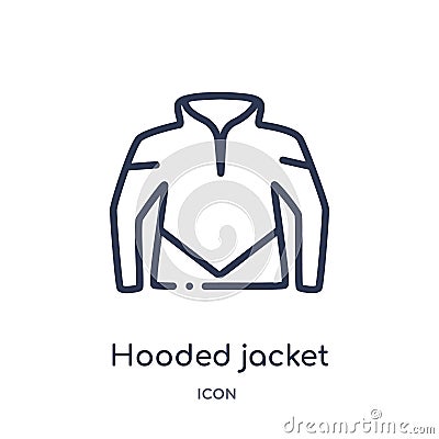 Linear hooded jacket icon from Clothes outline collection. Thin line hooded jacket vector isolated on white background. hooded Vector Illustration