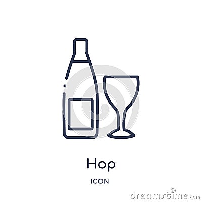 Linear hop icon from Alcohol outline collection. Thin line hop vector isolated on white background. hop trendy illustration Vector Illustration