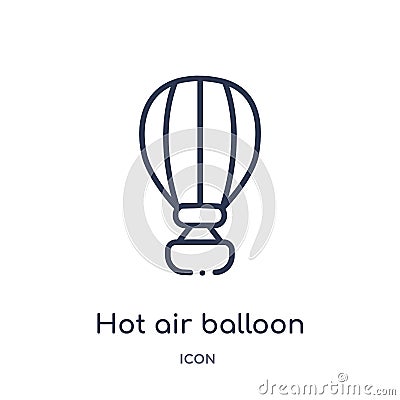Linear hot air balloon icon from Brazilia outline collection. Thin line hot air balloon vector isolated on white background. hot Vector Illustration