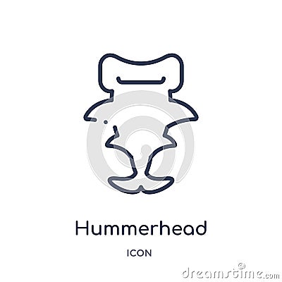 Linear hummerhead icon from Animals outline collection. Thin line hummerhead icon isolated on white background. hummerhead trendy Vector Illustration