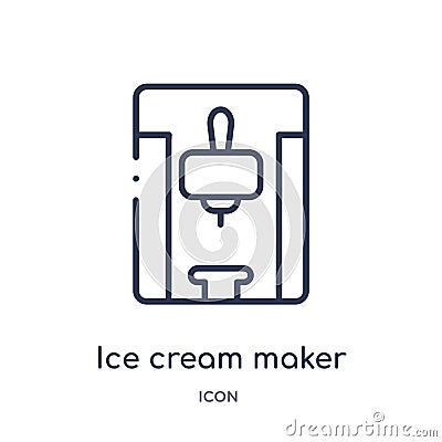 Linear ice cream maker icon from Electronic devices outline collection. Thin line ice cream maker vector isolated on white Vector Illustration