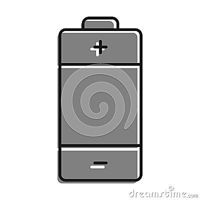 Linear icon. Battery for portable devices. Energy storage in energy efficient recyclable battery. Simple black and white vector on Vector Illustration