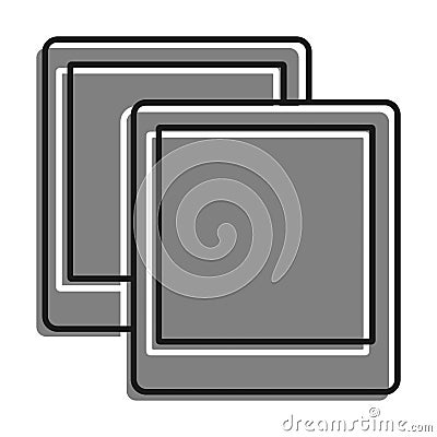 Linear icon. Couple of snapshots. Photos of significant events and attractions. Simple black and white vector on white background Vector Illustration