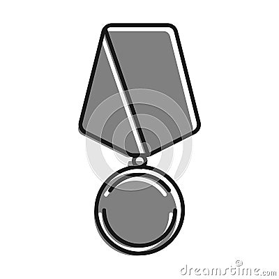 Linear icon. medal of soldier, military round order, badge of distinction for courage and bravery in battle. Simple black and Vector Illustration