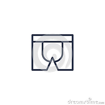 Clothes Outline Monochrome Boxer Briefs Icon Vector Illustration