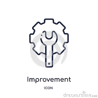 Linear improvement icon from Construction and tools outline collection. Thin line improvement icon isolated on white background. Vector Illustration