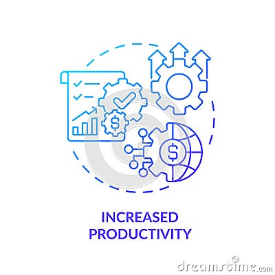 Linear increased productivity icon FDI concept Vector Illustration