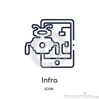 Linear infra icon from Artificial intellegence and future technology outline collection. Thin line infra vector isolated on white Vector Illustration