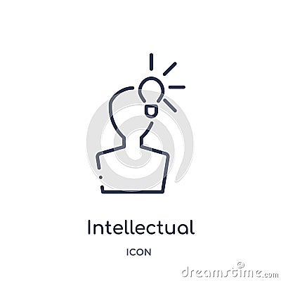 Linear intellectual property icon from Law and justice outline collection. Thin line intellectual property icon isolated on white Vector Illustration