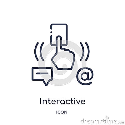 Linear interactive icon from Internet security and networking outline collection. Thin line interactive icon isolated on white Vector Illustration