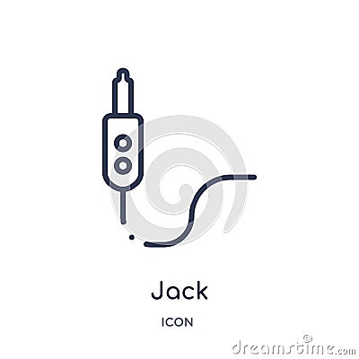 Linear jack icon from Electronic devices outline collection. Thin line jack vector isolated on white background. jack trendy Vector Illustration