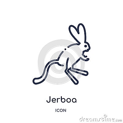 Linear jerboa icon from Animals and wildlife outline collection. Thin line jerboa vector isolated on white background. jerboa Vector Illustration