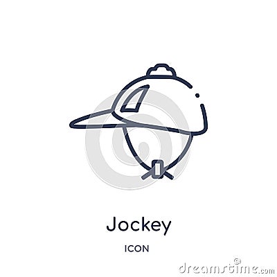 Linear jockey icon from Camping outline collection. Thin line jockey vector isolated on white background. jockey trendy Vector Illustration