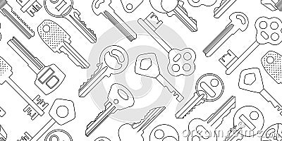 Linear keys illustration seamless pattern Cartoon Illustration
