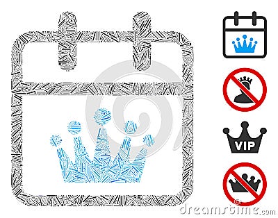 Linear King Day Icon Vector Collage Vector Illustration