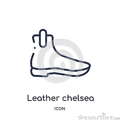 Linear leather chelsea boots icon from Clothes outline collection. Thin line leather chelsea boots vector isolated on white Vector Illustration