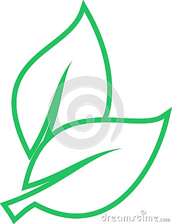 Linear leaves icon as environmental preservation symbol Vector Illustration