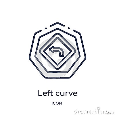 Linear left curve icon from Arrows outline collection. Thin line left curve vector isolated on white background. left curve trendy Vector Illustration