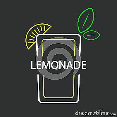 Linear lemonade poster Vector Illustration