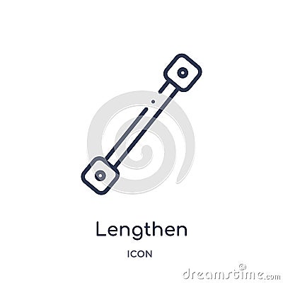 Linear lengthen icon from Geometry outline collection. Thin line lengthen icon isolated on white background. lengthen trendy Vector Illustration