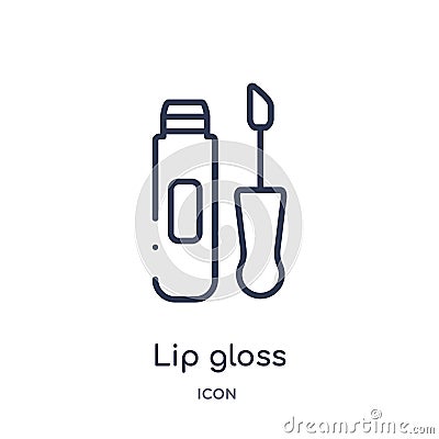 Linear lip gloss icon from Beauty outline collection. Thin line lip gloss vector isolated on white background. lip gloss trendy Vector Illustration