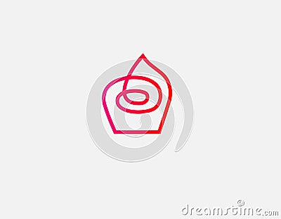 Linear Logo icon of cake food for business company Vector Illustration