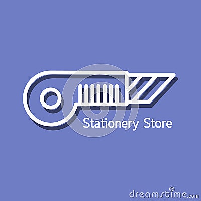 Linear logo for stationery store Vector Illustration