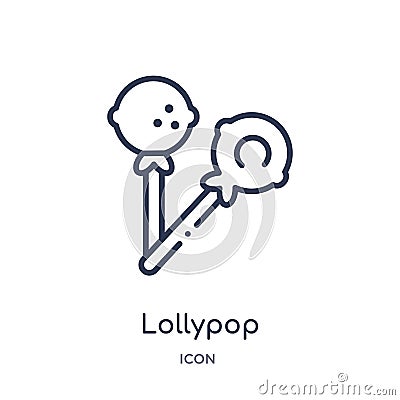 Linear lollypop icon from Food outline collection. Thin line lollypop icon isolated on white background. lollypop trendy Vector Illustration