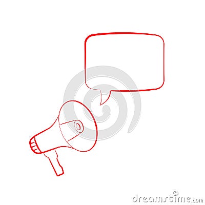 Linear loudspeaker and announcement icon Vector Illustration