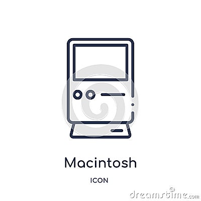 Linear macintosh icon from Electronic devices outline collection. Thin line macintosh vector isolated on white background. Vector Illustration