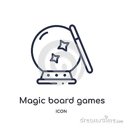 Linear magic board games icon from Entertainment outline collection. Thin line magic board games icon isolated on white background Vector Illustration