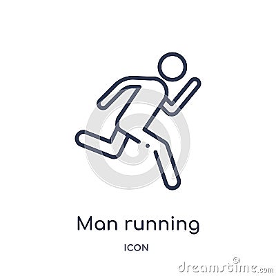 Linear man running icon from Behavior outline collection. Thin line man running vector isolated on white background. man running Vector Illustration