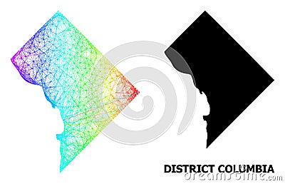 Linear Map of District Columbia with Spectrum Gradient Vector Illustration